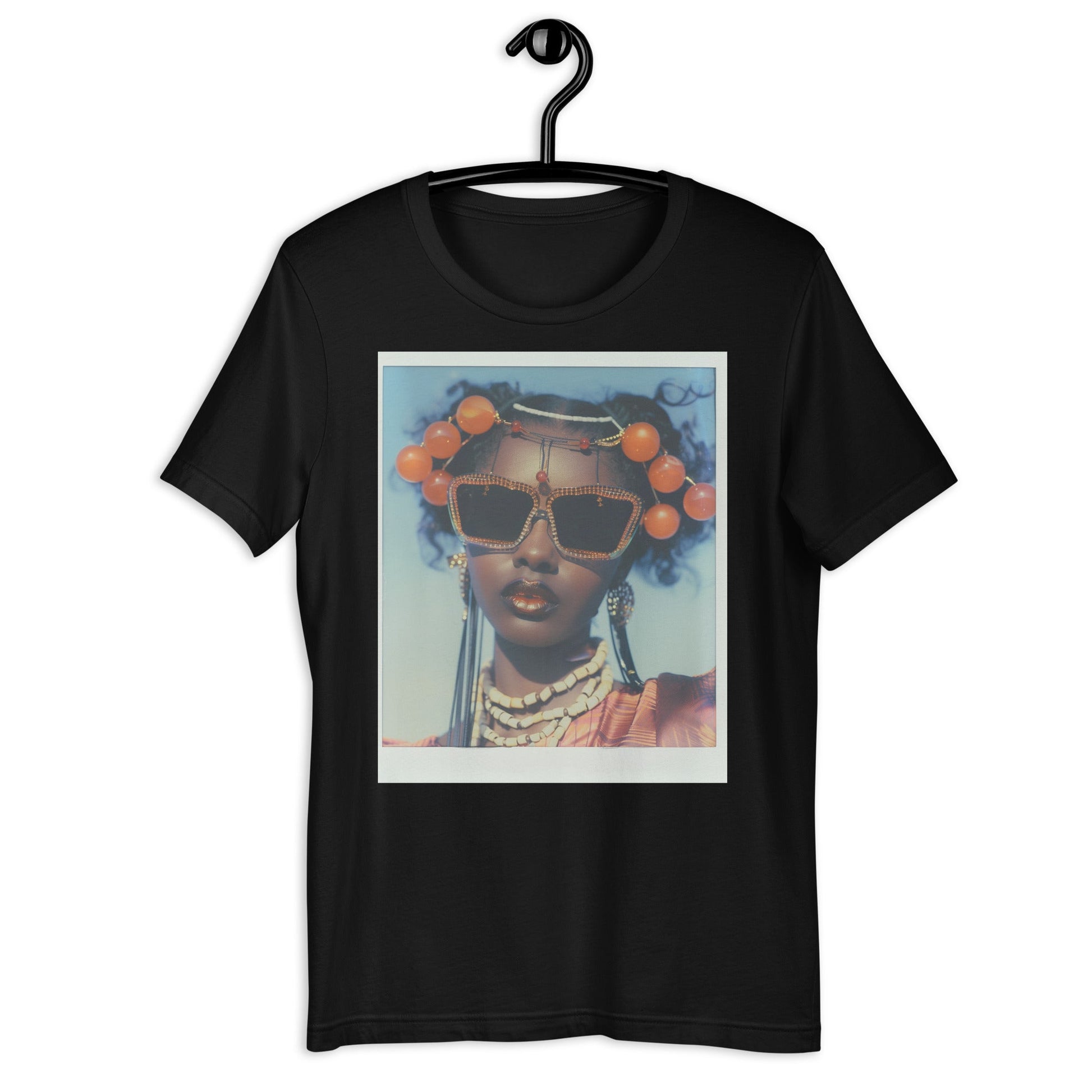 Afrofuturistic Black Woman Polaroid T-Shirt - Bold Black Apparel