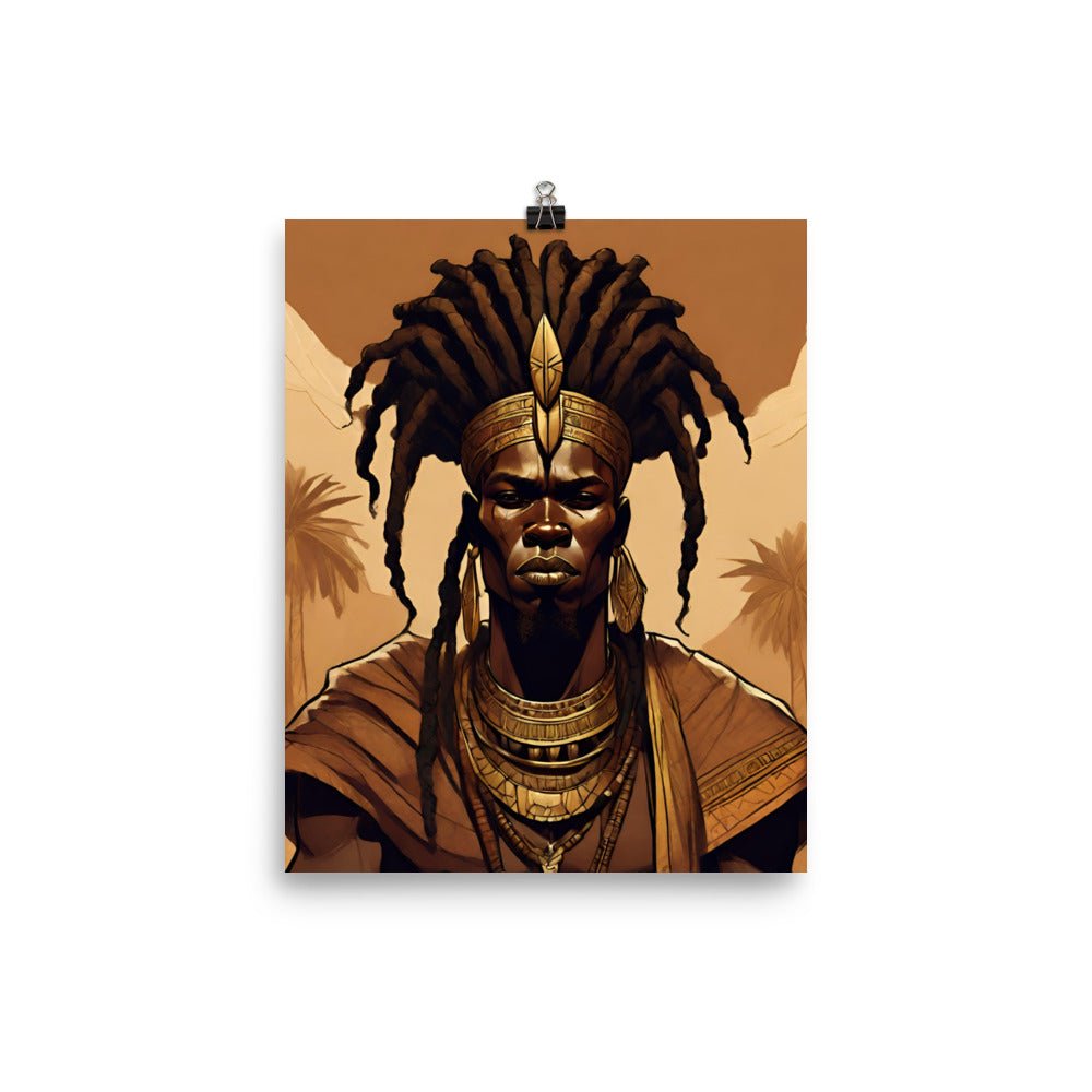 Ancient King Warrior 8x10 Poster - Bold Black Apparel