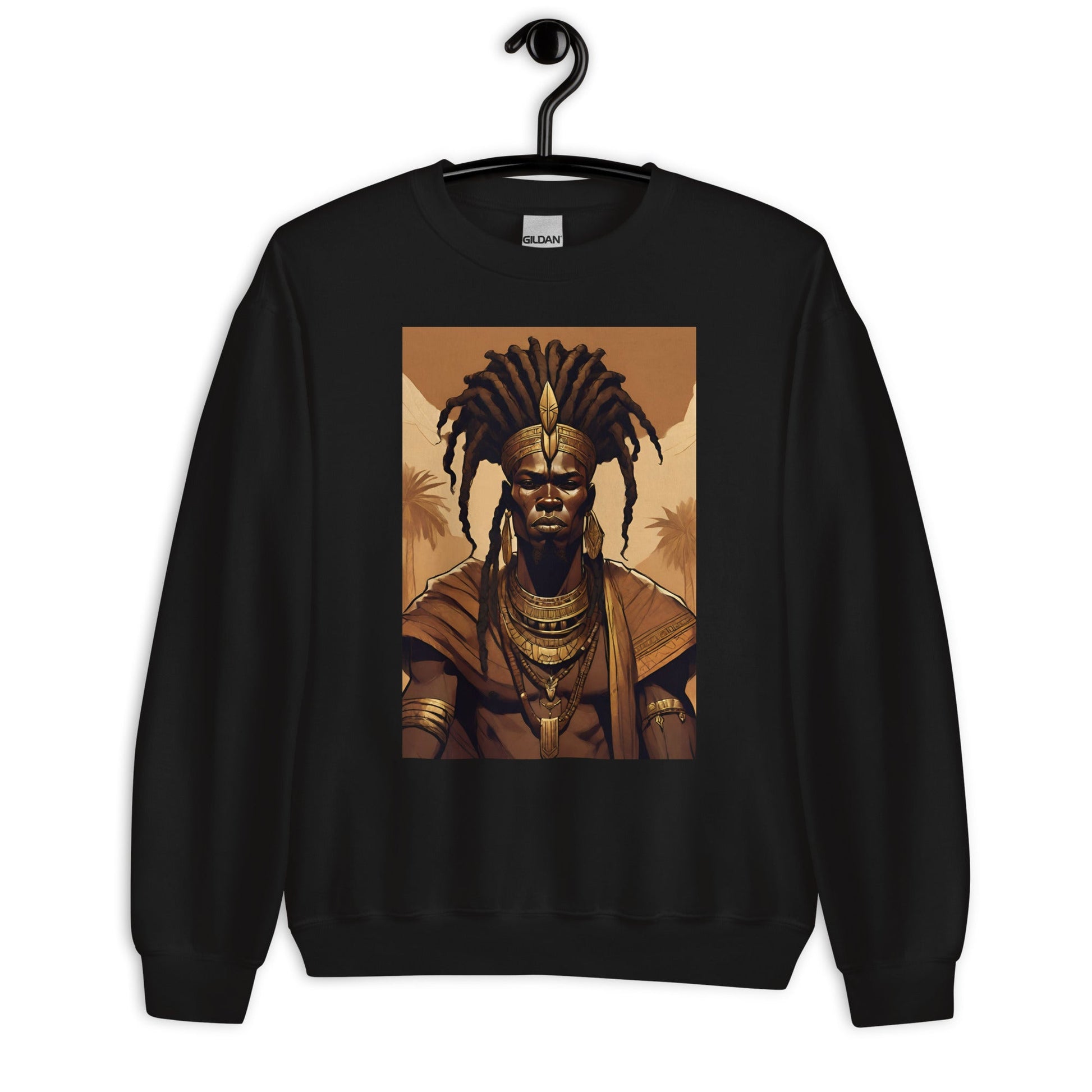 Ancient King Warrior Crewneck - Bold Black Apparel