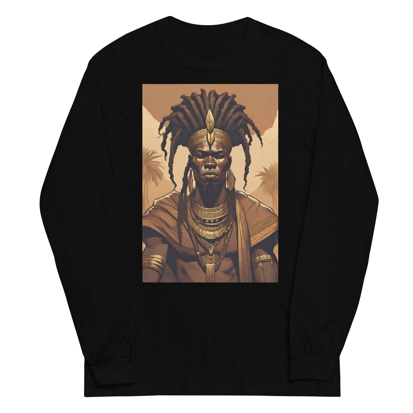 Ancient King Warrior Long Sleeve - Bold Black Apparel