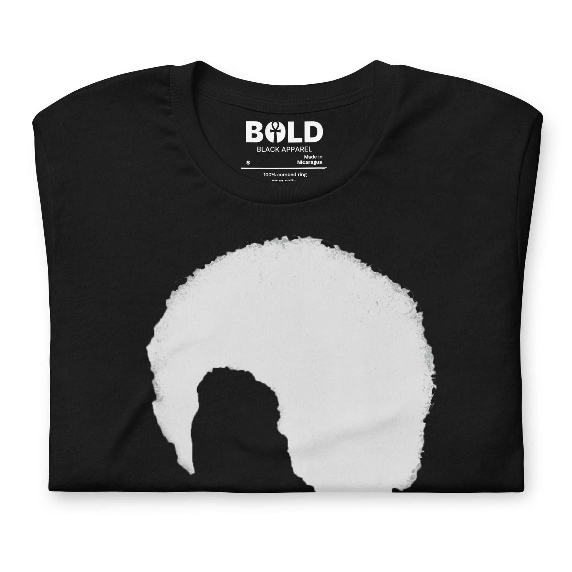 Angela Davis Afro & Quote Black T-Shirt - Bold Black Apparel