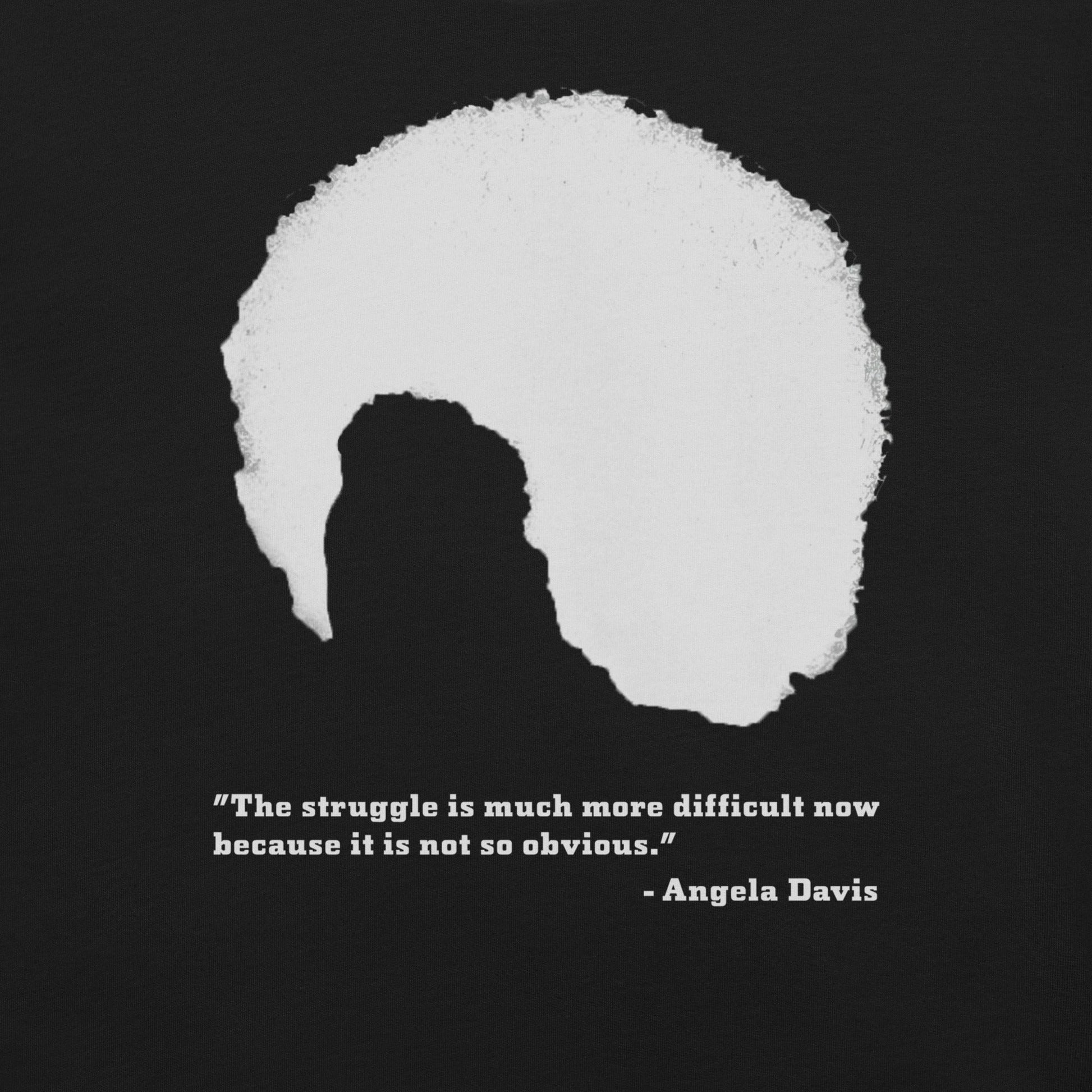 Angela Davis Afro & Quote Black T-Shirt - Bold Black Apparel