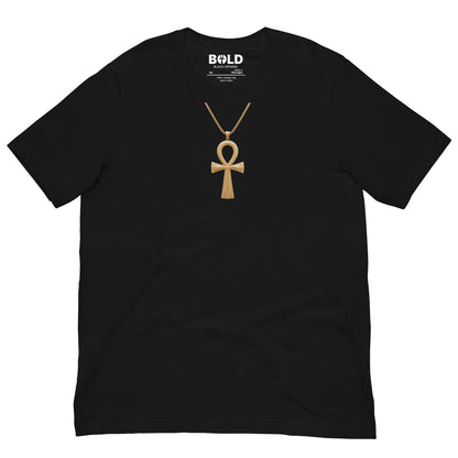 Ankh on Necklace T-Shirt - Bold Black Apparel