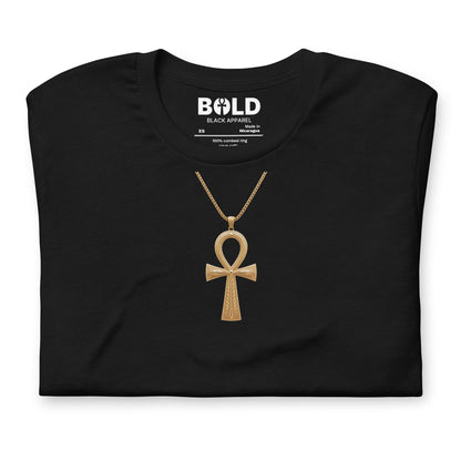 Ankh on Necklace T-Shirt - Bold Black Apparel
