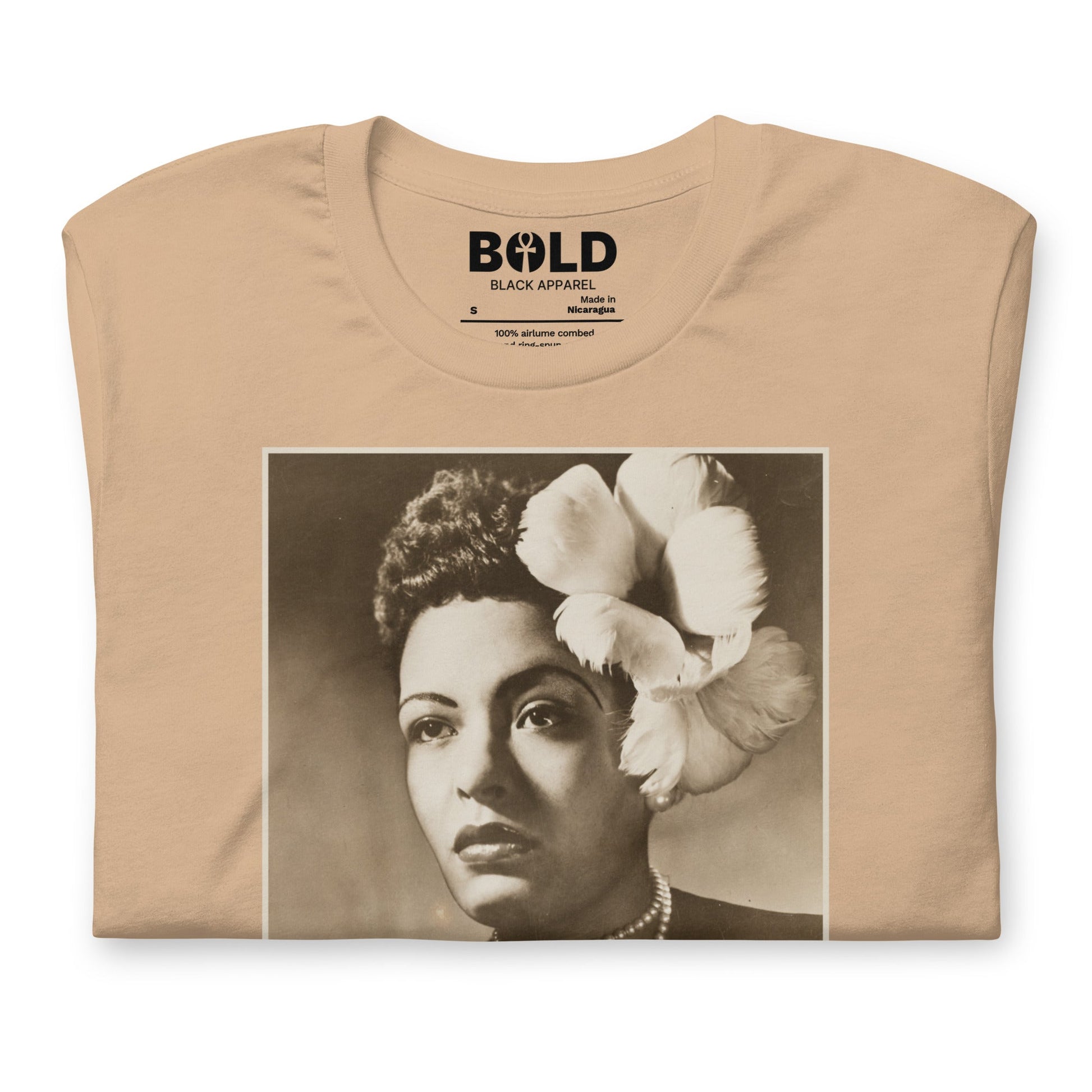 Billie Holiday Portrait T-Shirt - Bold Black Apparel