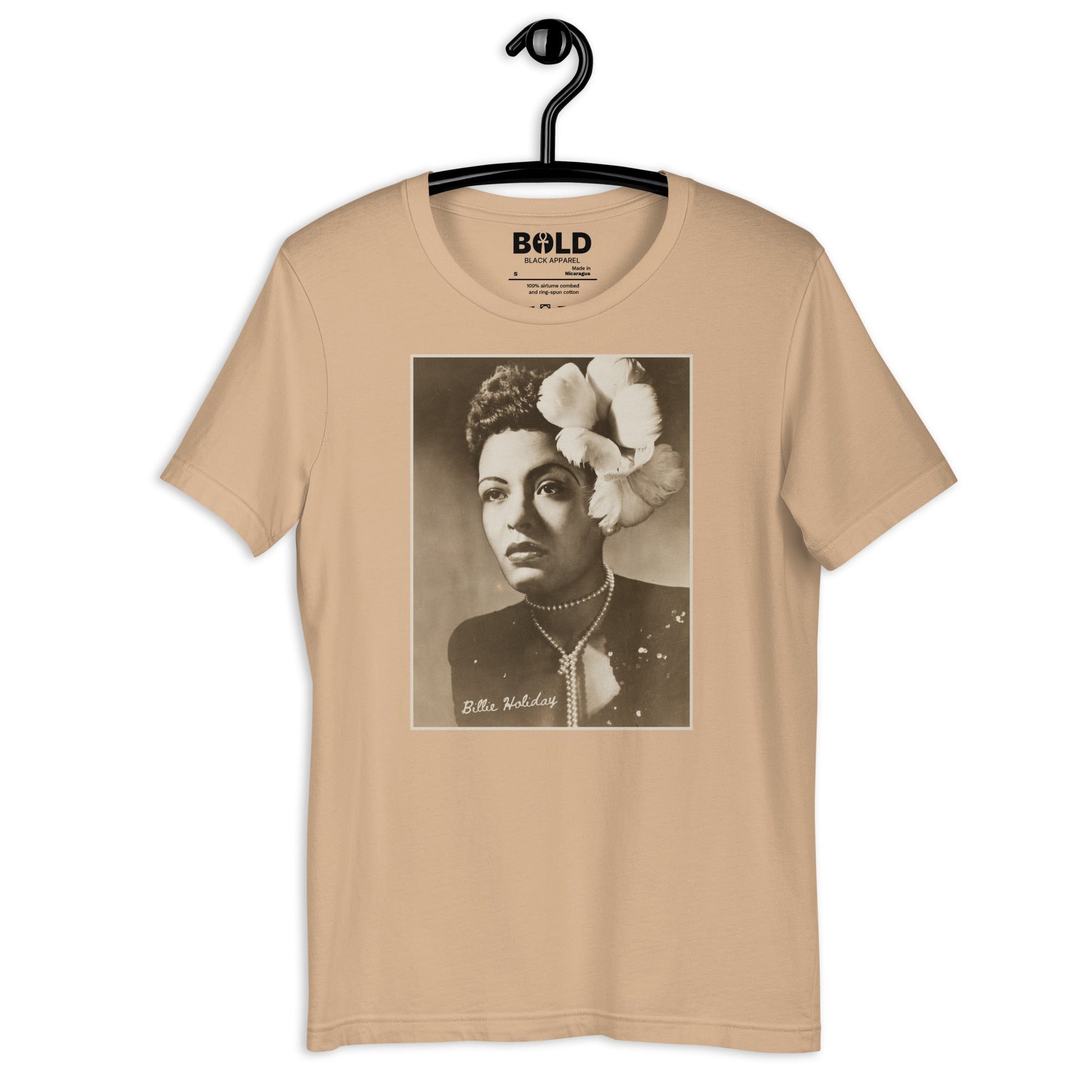 Billie Holiday Portrait T-Shirt - Bold Black Apparel