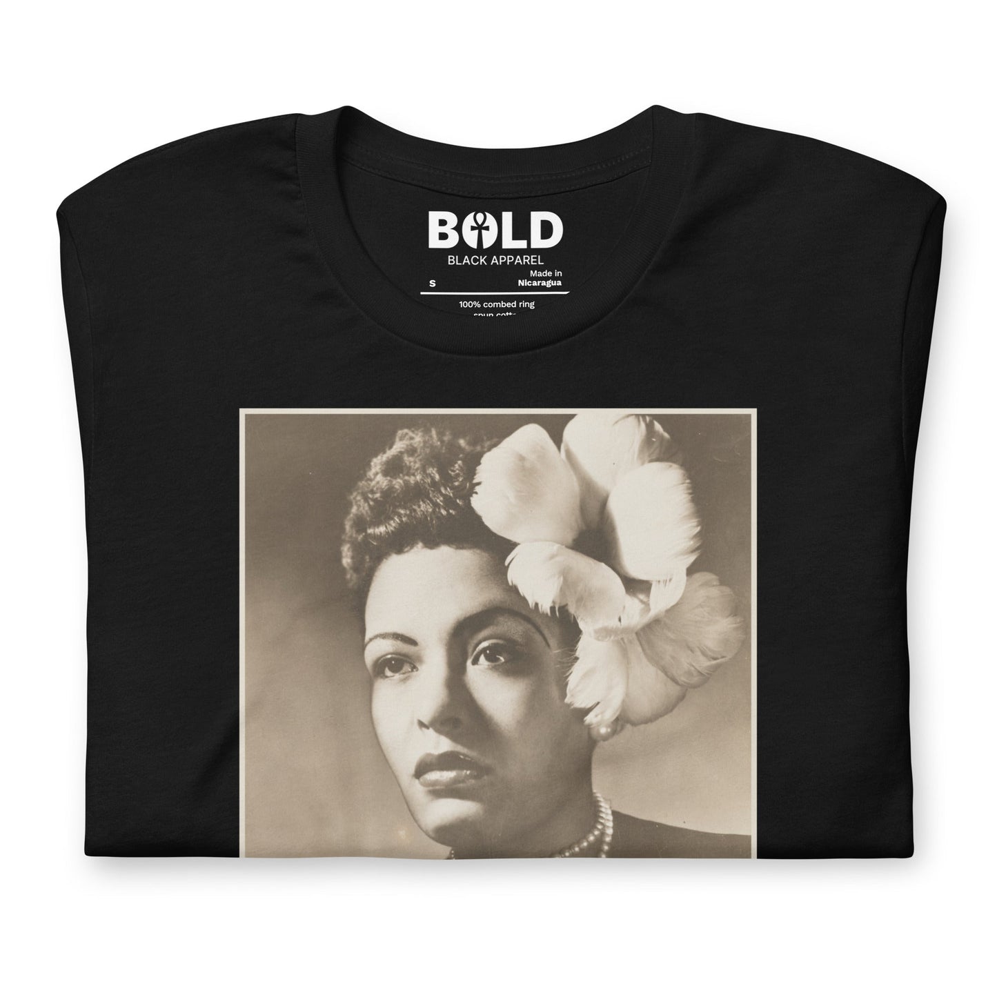 Billie Holiday Portrait T-Shirt - Bold Black Apparel