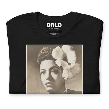 Billie Holiday Portrait T-Shirt - Bold Black Apparel