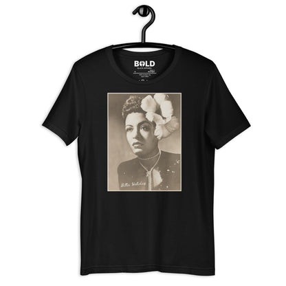 Billie Holiday Portrait T-Shirt - Bold Black Apparel