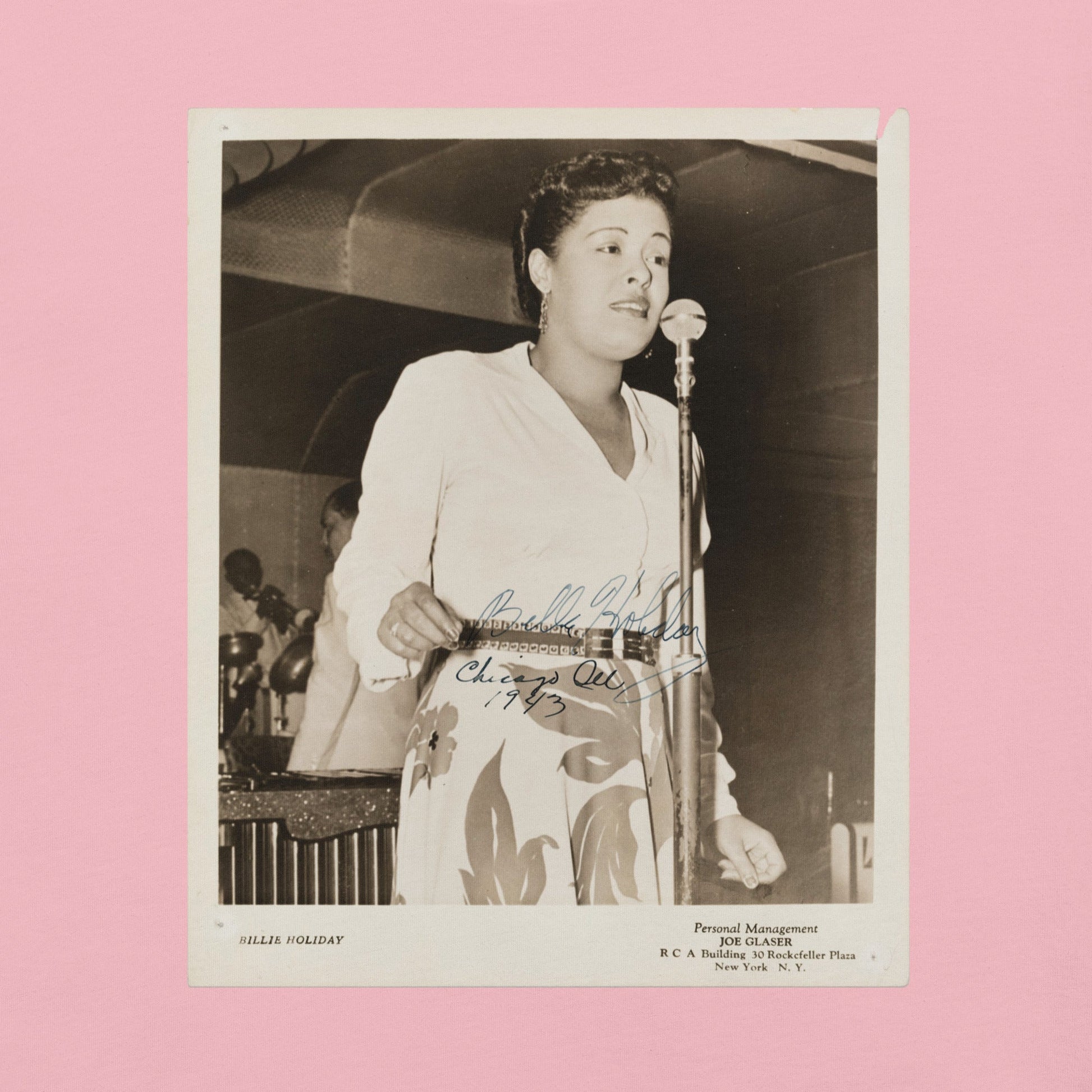 Billie Holiday Singing in Chicago T-Shirt - Bold Black Apparel