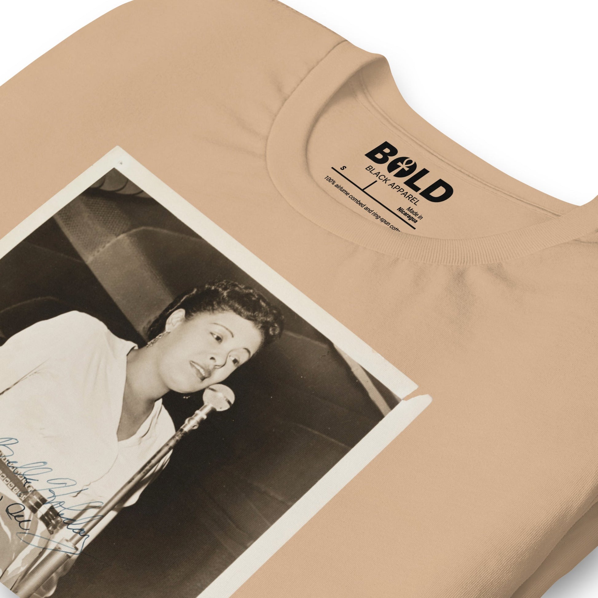 Billie Holiday Singing in Chicago T-Shirt - Bold Black Apparel