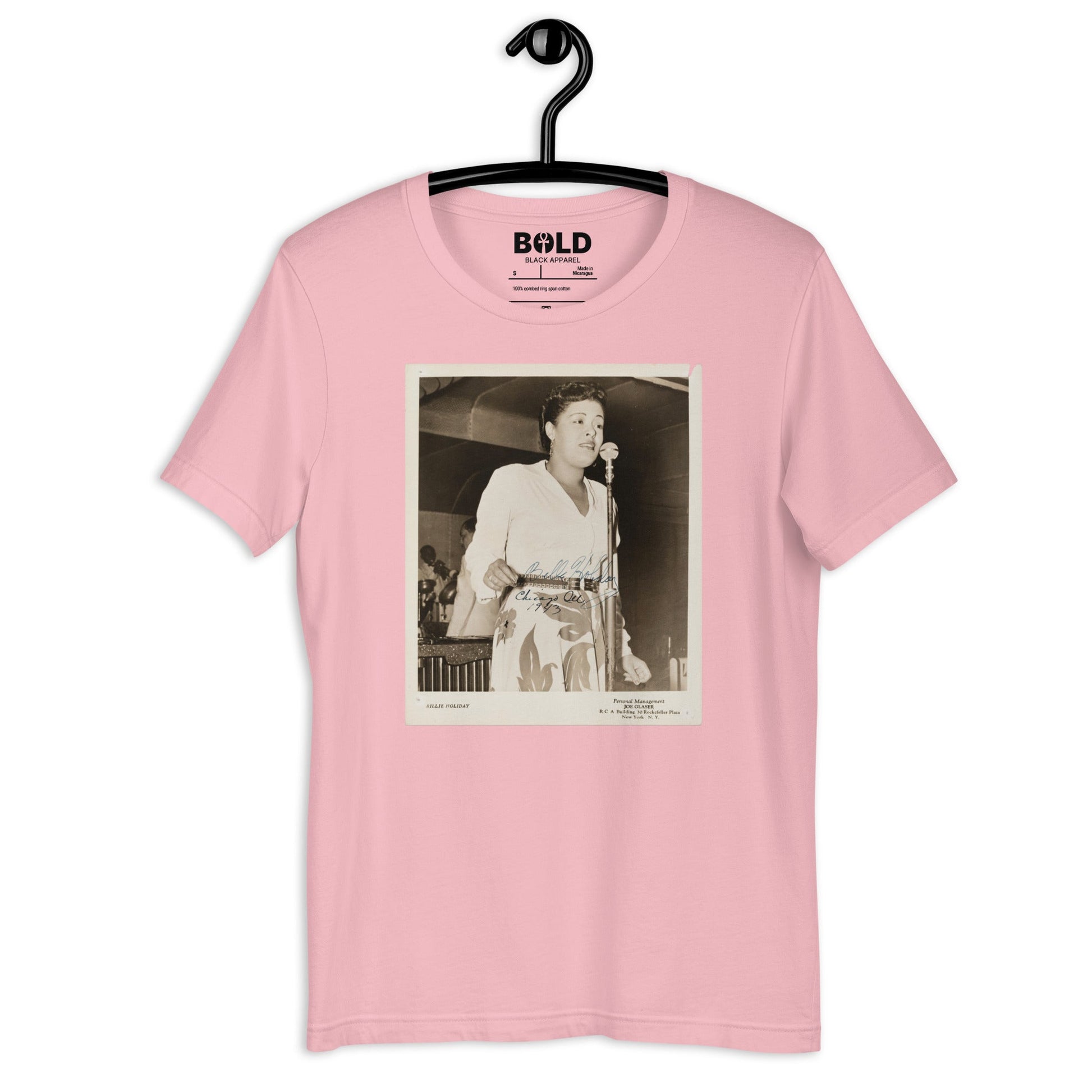 Billie Holiday Singing in Chicago T-Shirt - Bold Black Apparel
