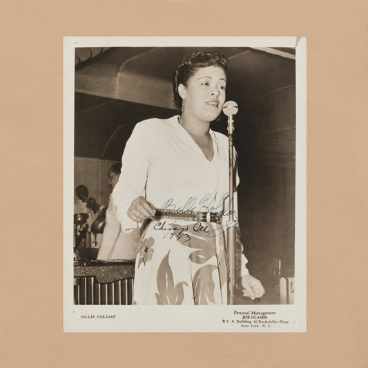 Billie Holiday Singing in Chicago T-Shirt - Bold Black Apparel