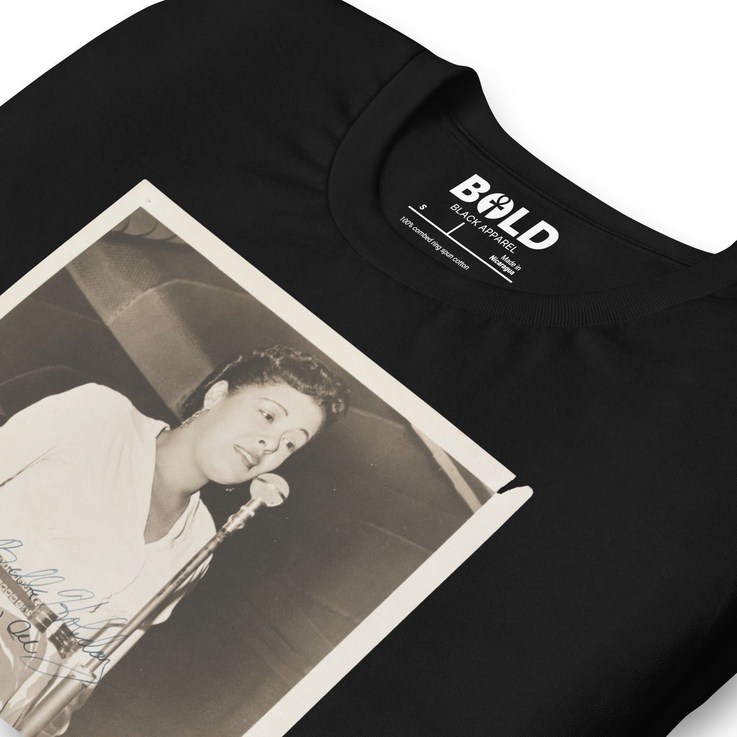 Billie Holiday Singing in Chicago T-Shirt - Bold Black Apparel