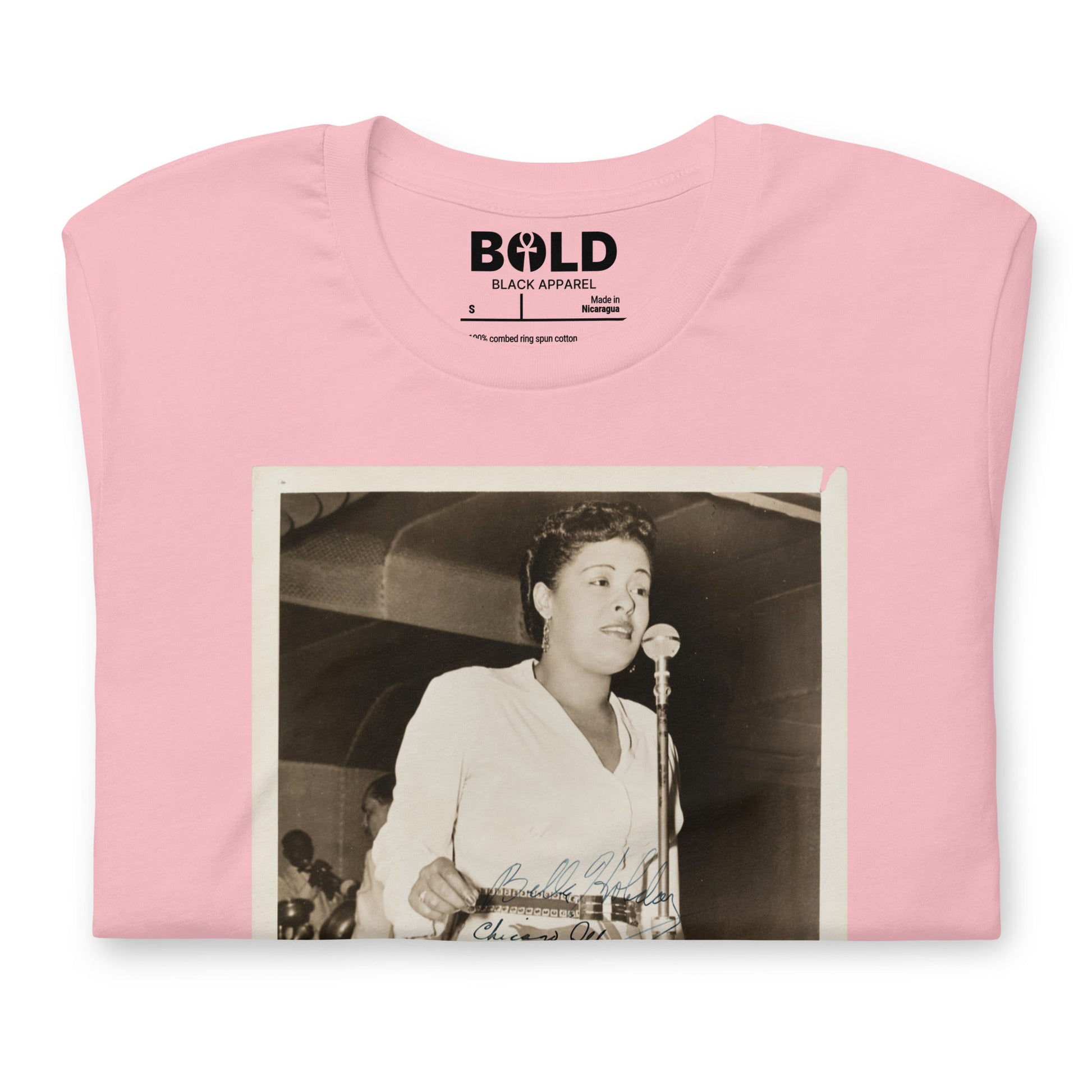 Billie Holiday Singing in Chicago T-Shirt - Bold Black Apparel