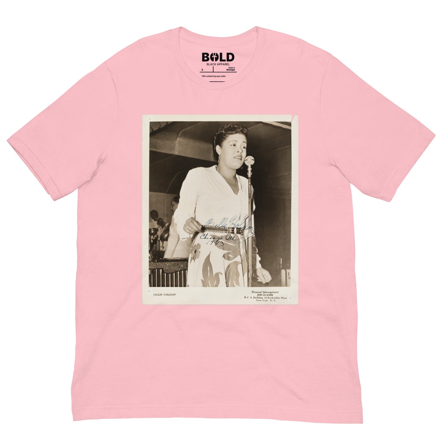 Billie Holiday Singing in Chicago T-Shirt - Bold Black Apparel
