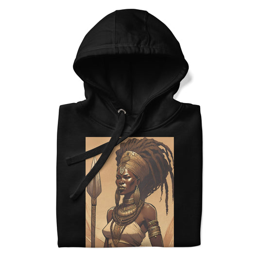 Black Ancient Queen Warrior Premium Hoodie - Bold Black Apparel