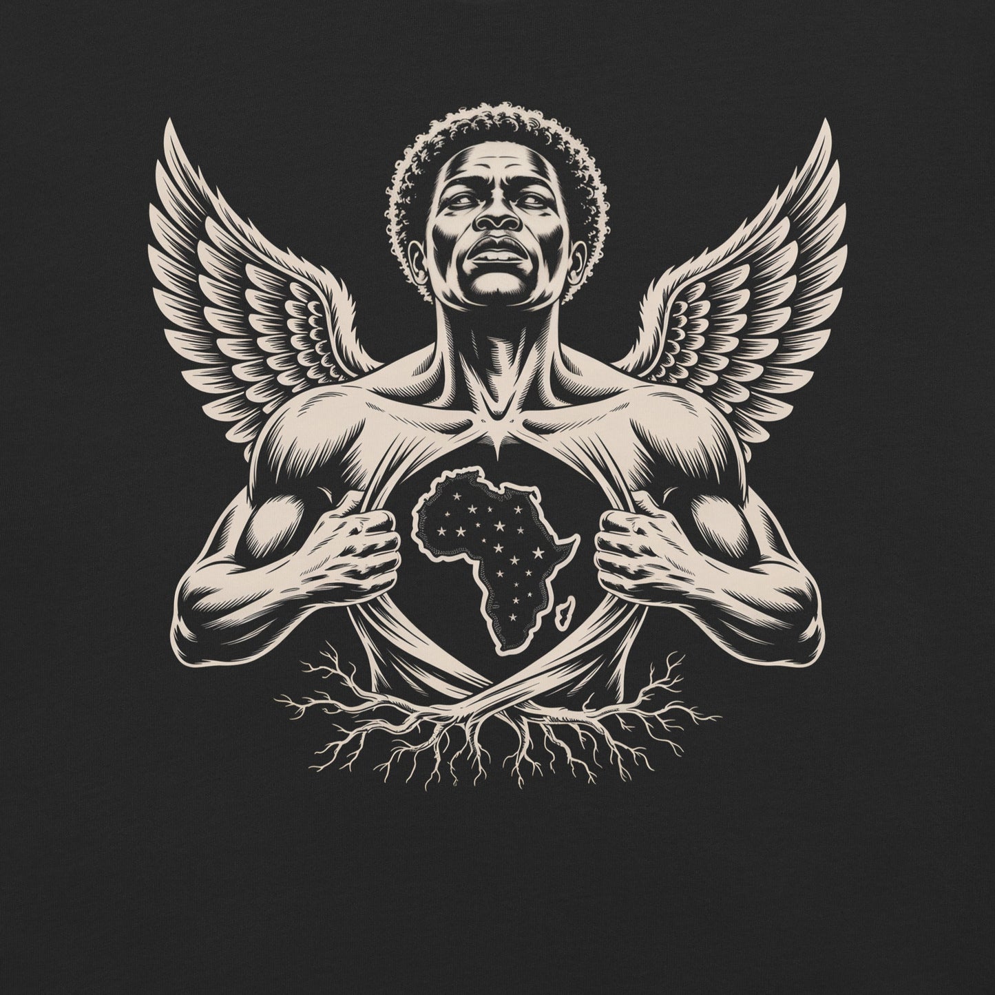 Black Angel Ancestor Premium T-Shirt - Bold Black Apparel