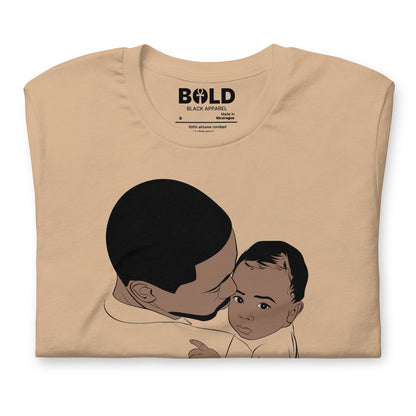 Black Dad Holding Baby T-Shirt - Bold Black Apparel