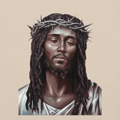 Black Jesus with Crown of Thorns T-Shirt - Bold Black Apparel