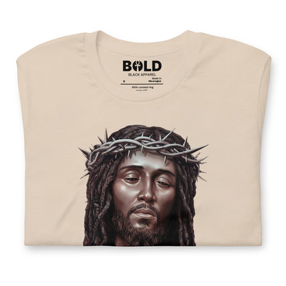 Black Jesus with Crown of Thorns T-Shirt - Bold Black Apparel