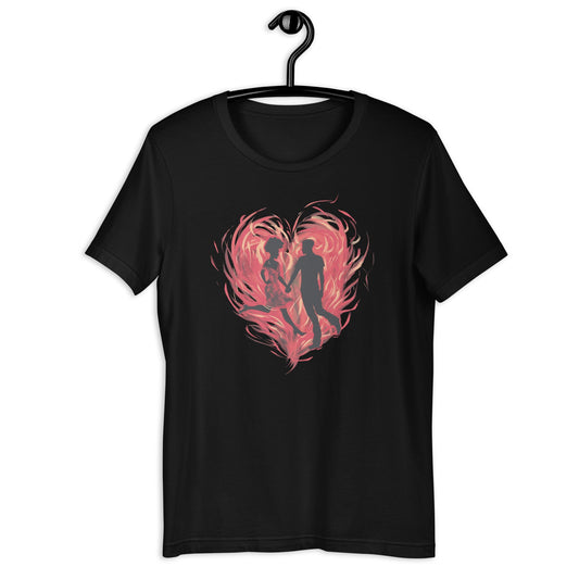 Black Love Couple in Heart T-Shirt - Bold Black Apparel