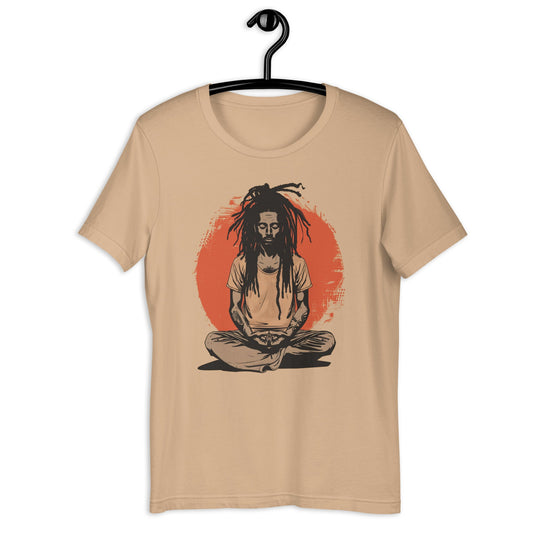Black Man Yoga Meditation T-Shirt - Bold Black Apparel