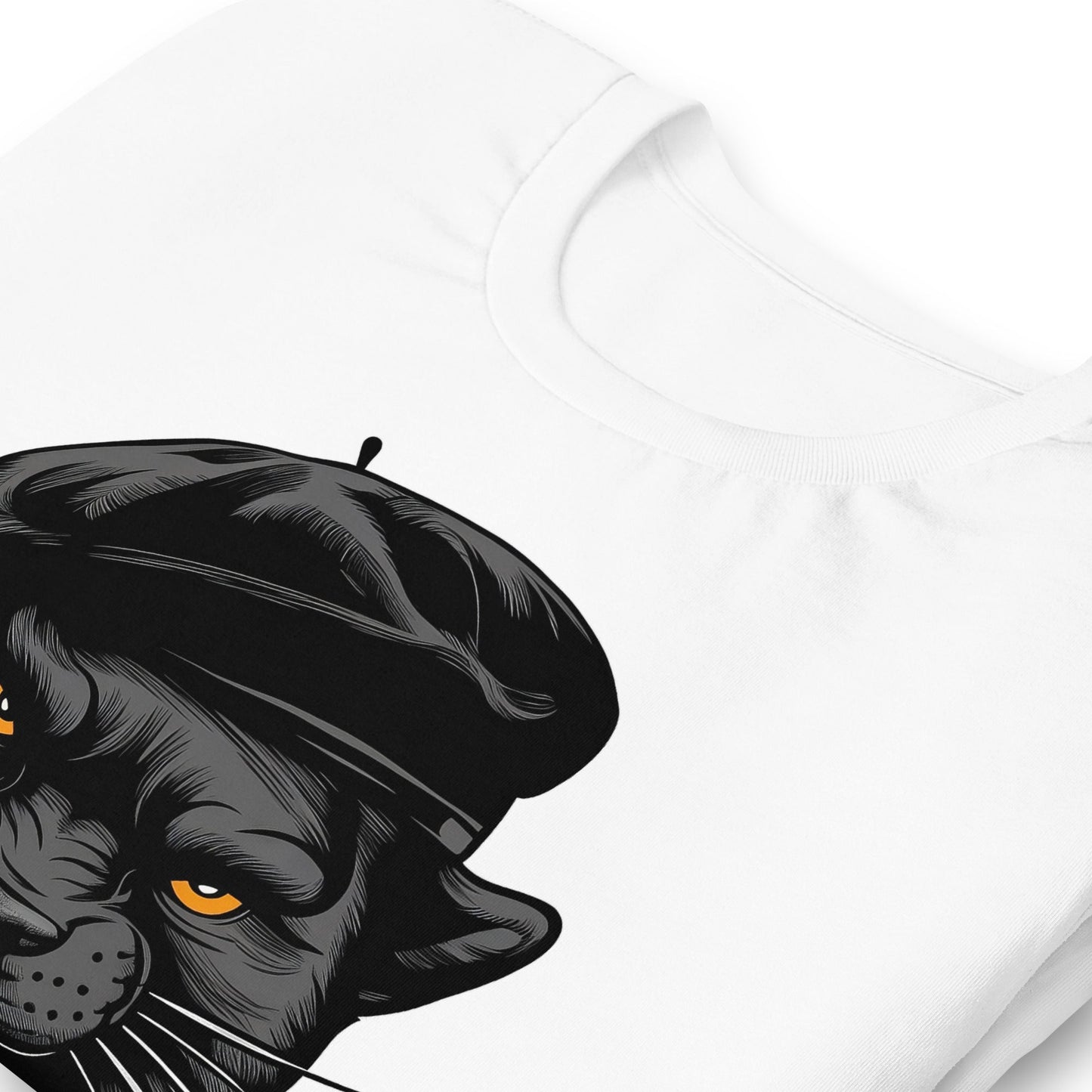 Black Panther with Beret T-Shirt - Bold Black Apparel