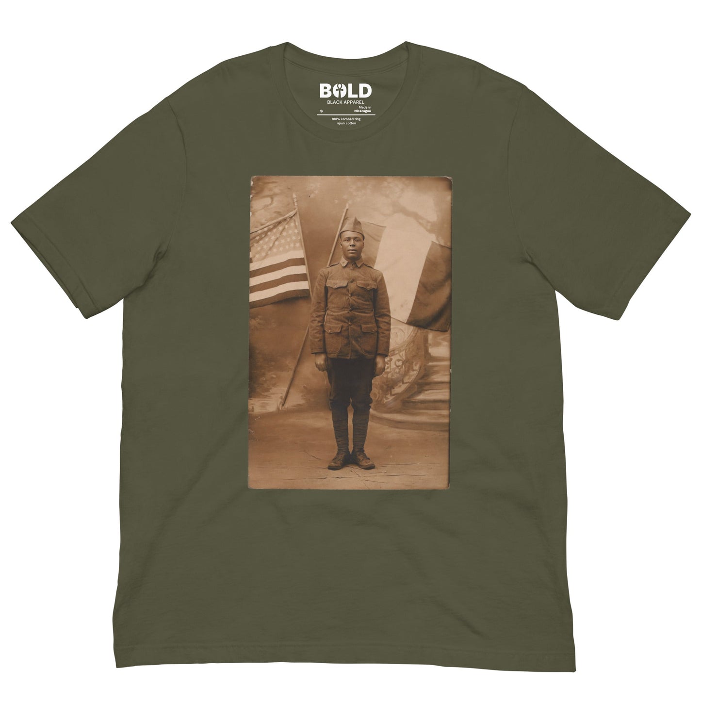 Black WWI Soldier T-Shirt - Bold Black Apparel