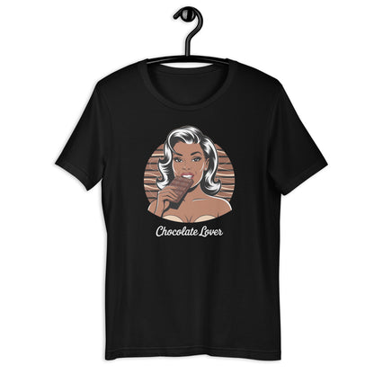 Chocolate Lover Black Woman T-Shirt - Bold Black Apparel