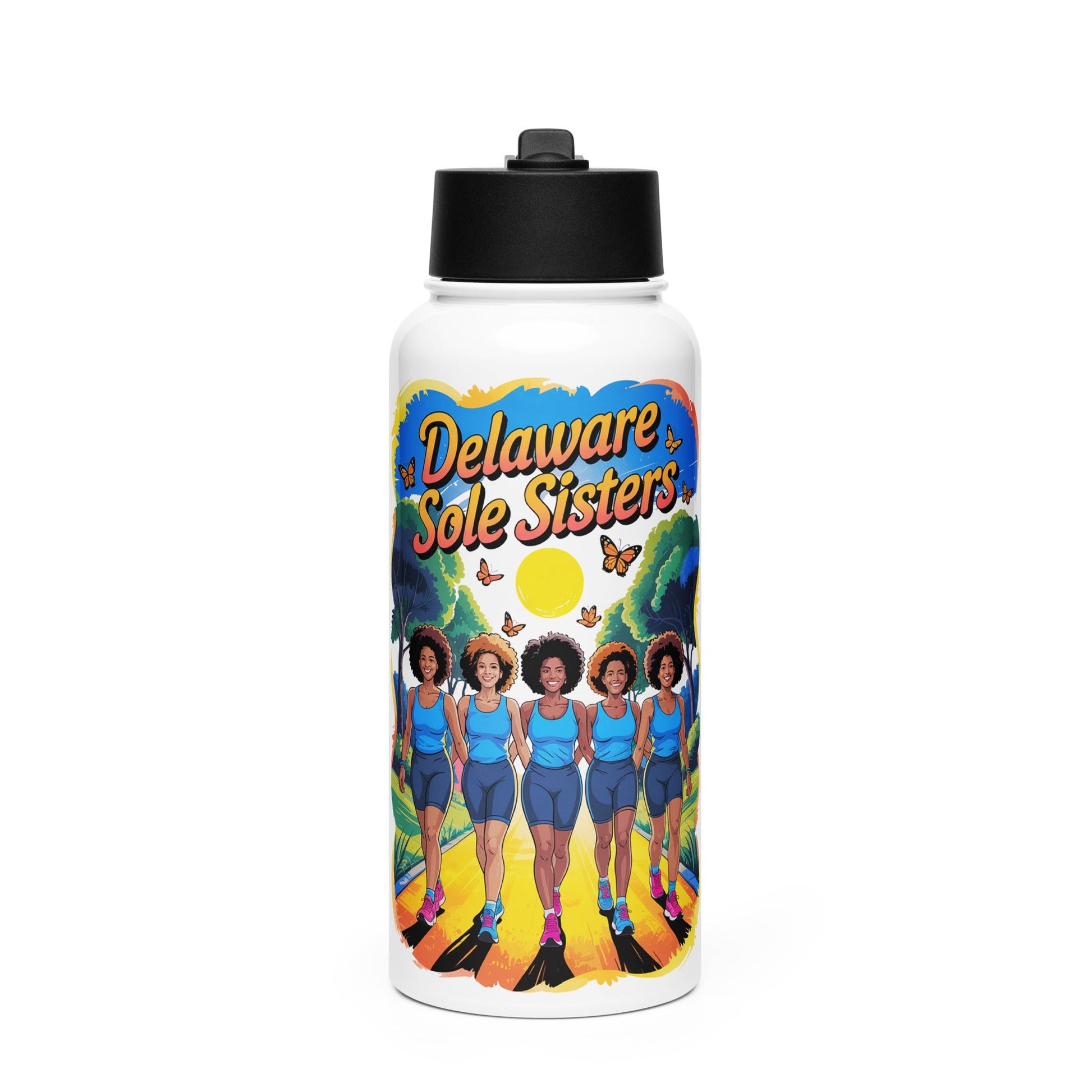 Delaware Sole Sisters Trail Stainless Steel Water Bottle - Bold Black Apparel