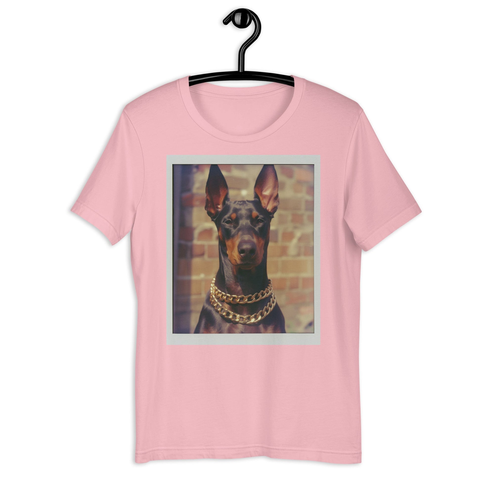 Doberman Pinscher Cuban Link Polaroid T-Shirt - Bold Black Apparel