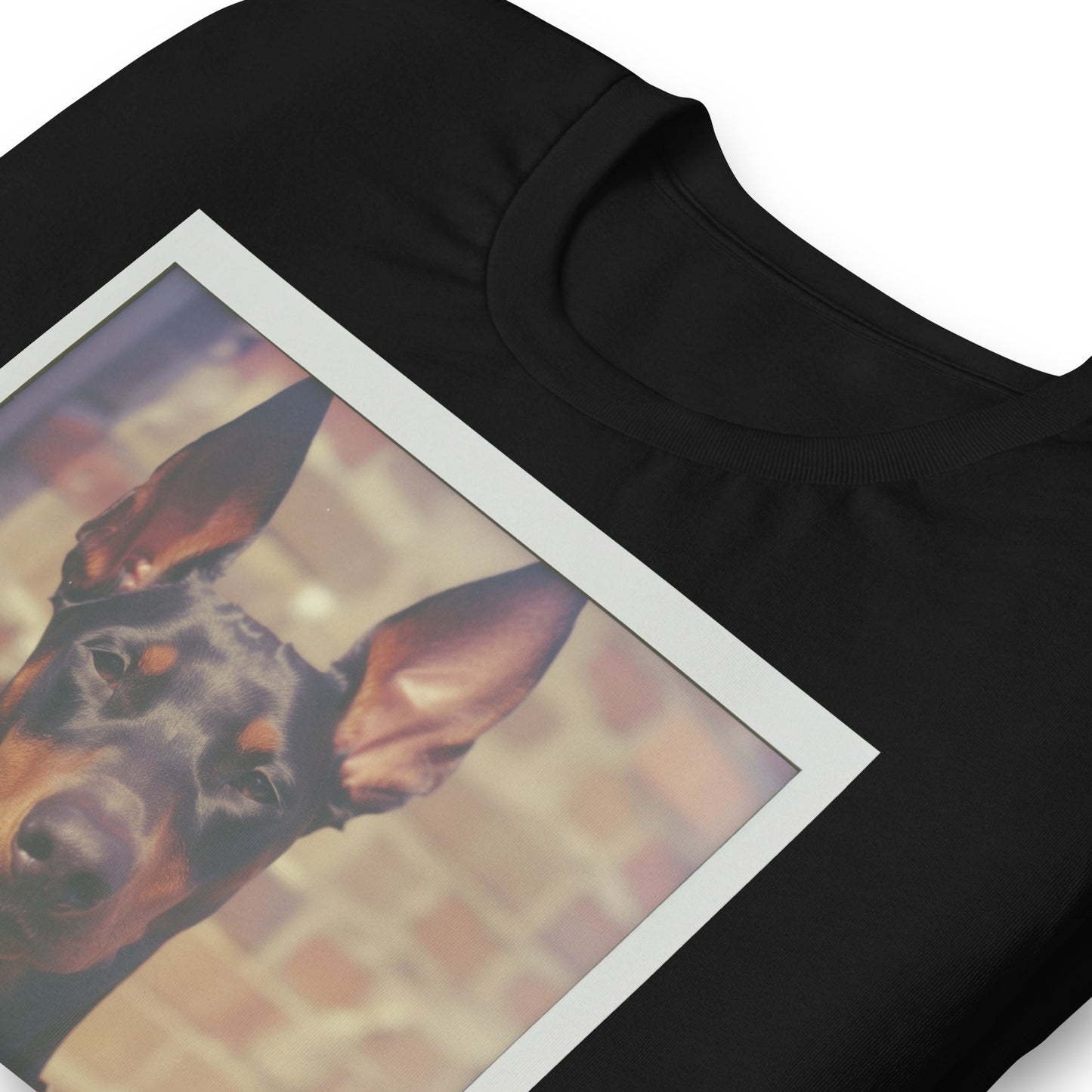 Doberman Pinscher Cuban Link Polaroid T-Shirt - Bold Black Apparel