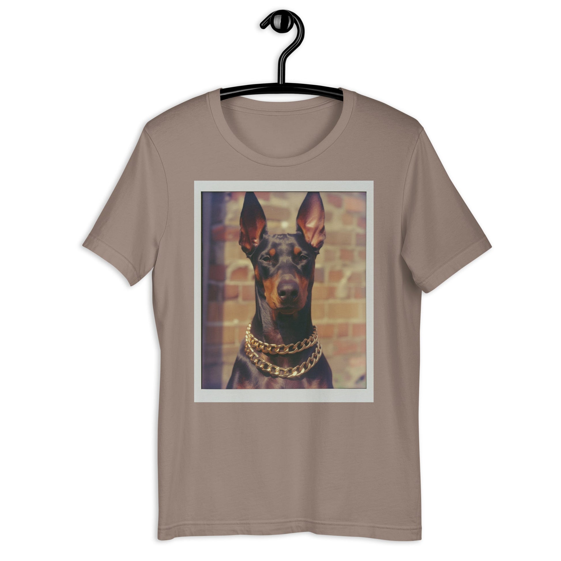 Doberman Pinscher Cuban Link Polaroid T-Shirt - Bold Black Apparel