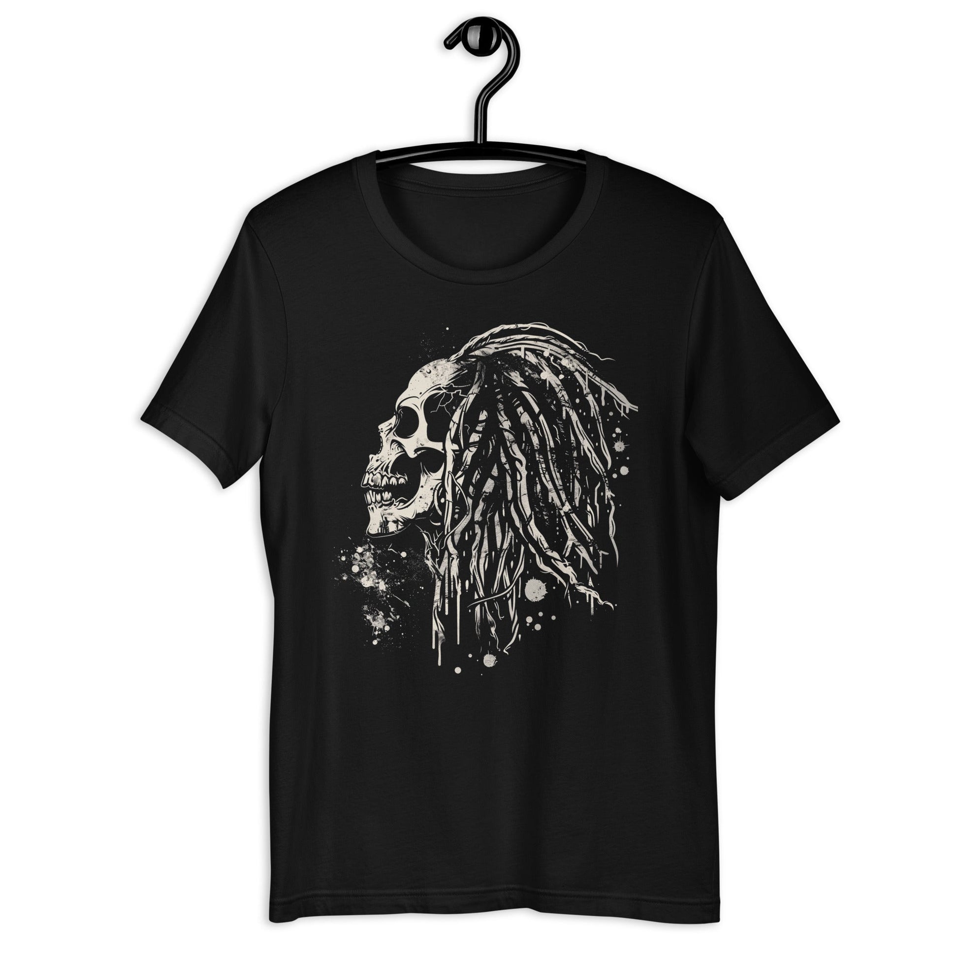 Dreaded Skull Grunge T-Shirt - Bold Black Apparel