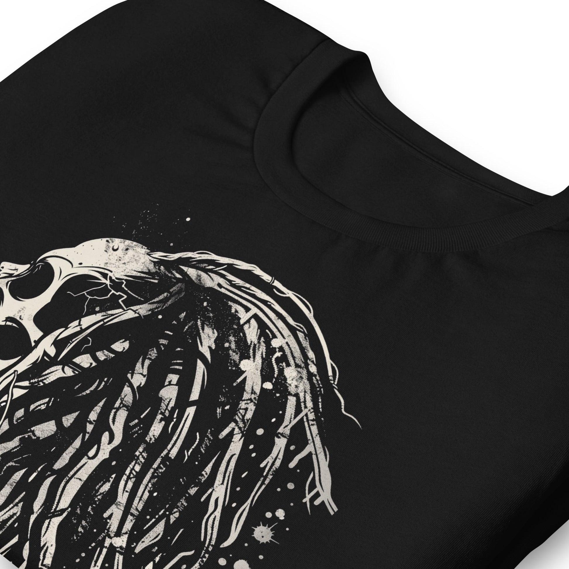 Dreaded Skull Grunge T-Shirt - Bold Black Apparel