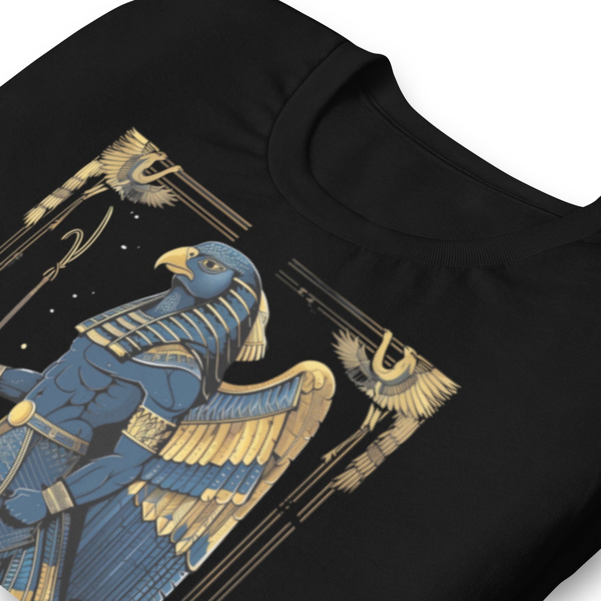 Egyptian God Horus Full Body T-Shirt - Bold Black Apparel