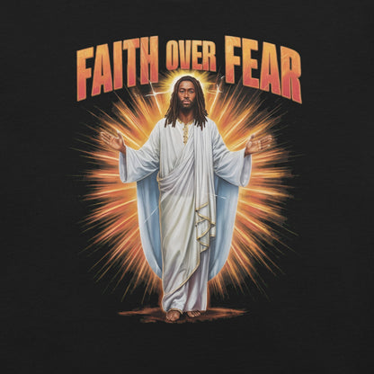 Faith Over Fear Black Jesus T-Shirt - Bold Black Apparel