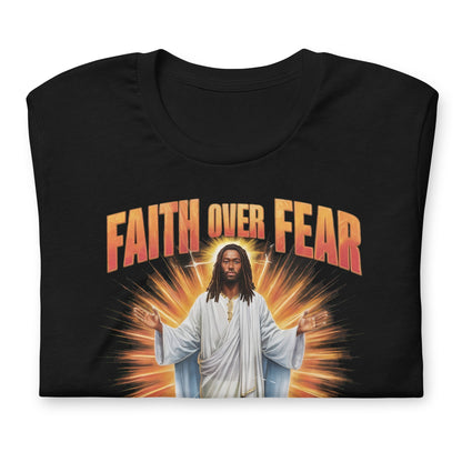 Faith Over Fear Black Jesus T-Shirt - Bold Black Apparel