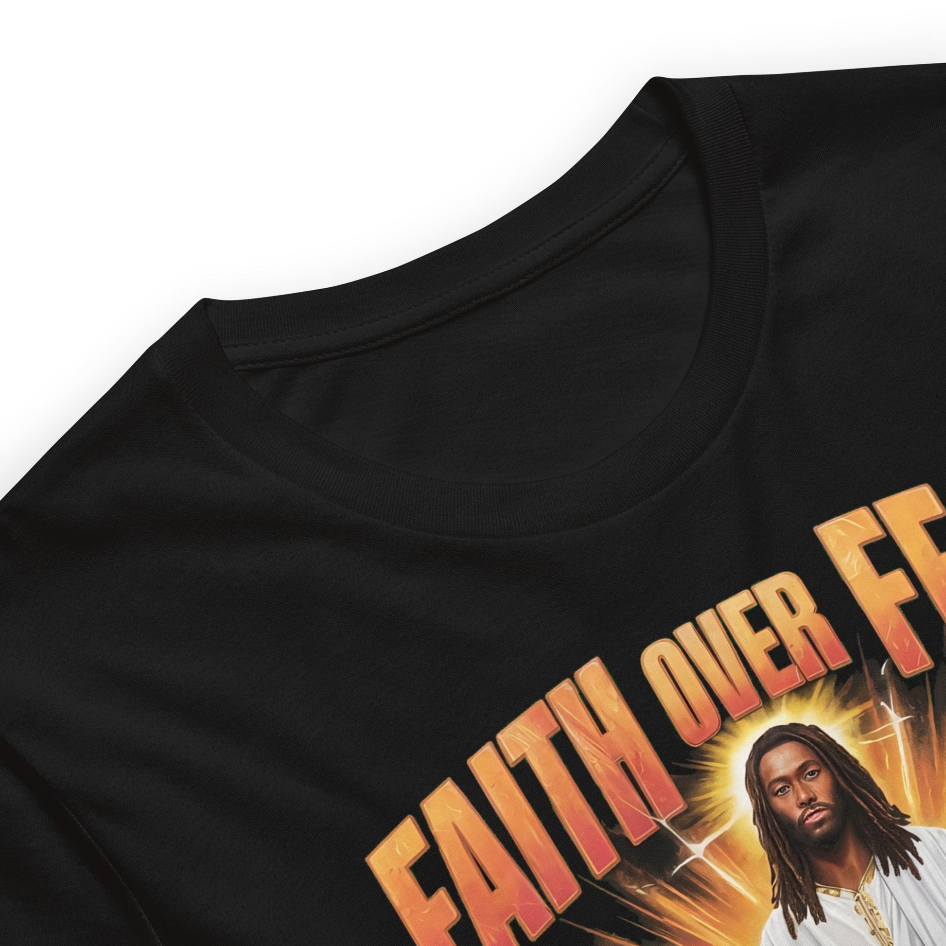 Faith Over Fear Black Jesus T-Shirt - Bold Black Apparel