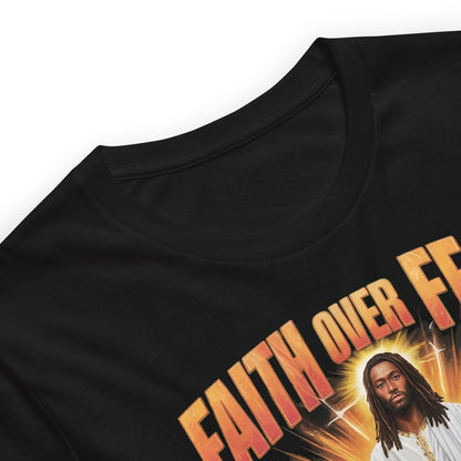 Faith Over Fear Black Jesus T-Shirt - Bold Black Apparel