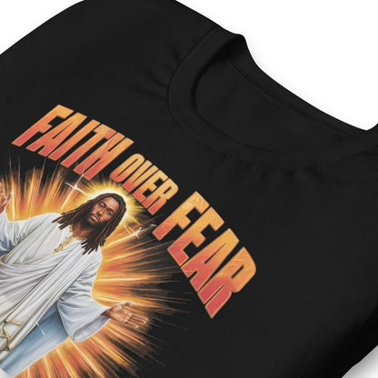 Faith Over Fear Black Jesus T-Shirt - Bold Black Apparel