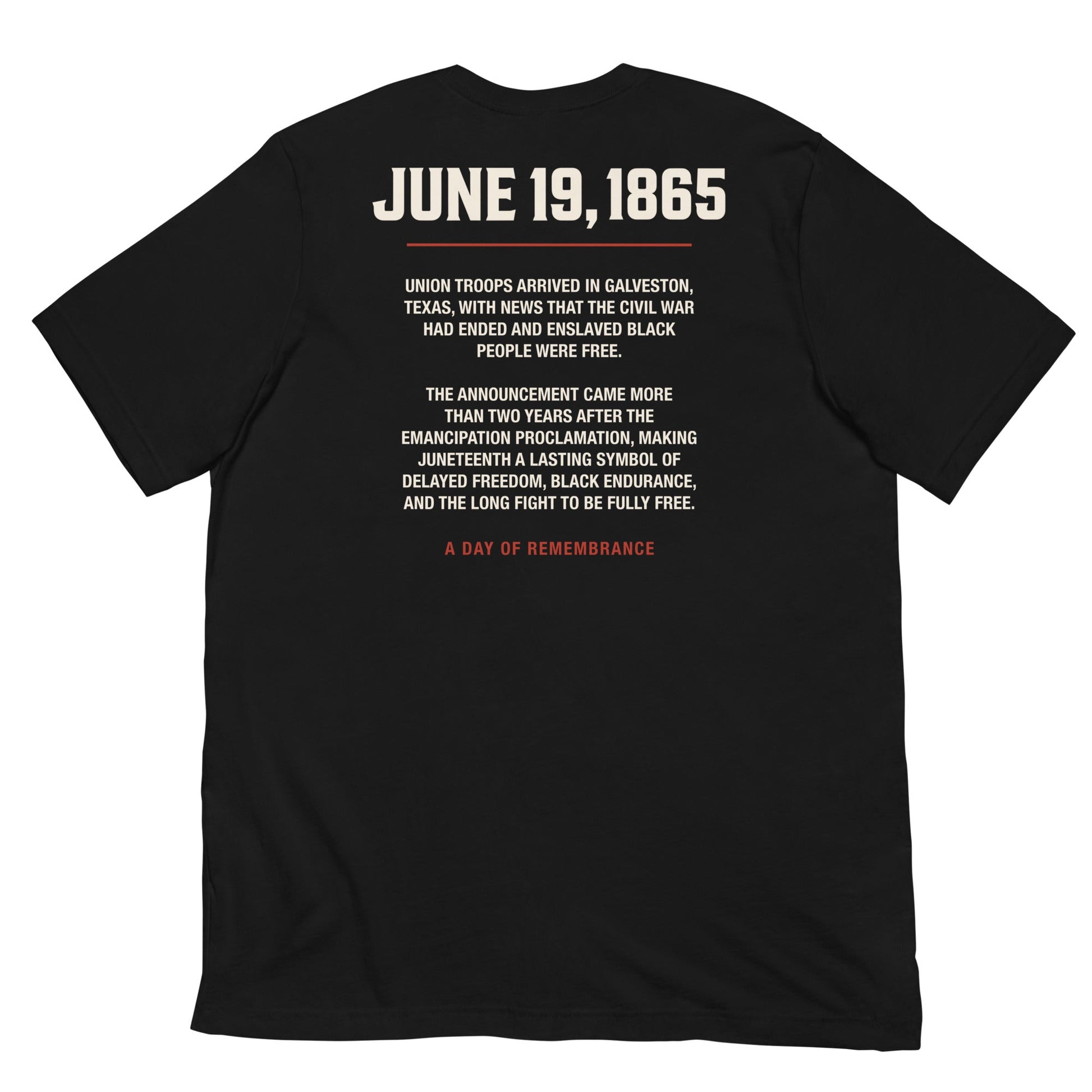 Galveston Texas Juneteenth History T-Shirt - Bold Black Apparel