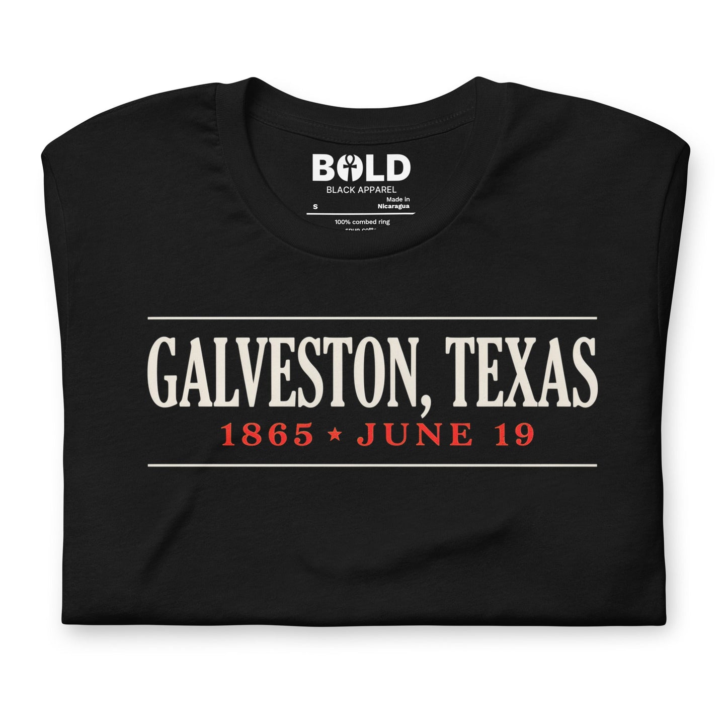 Galveston Texas Juneteenth History T-Shirt - Bold Black Apparel