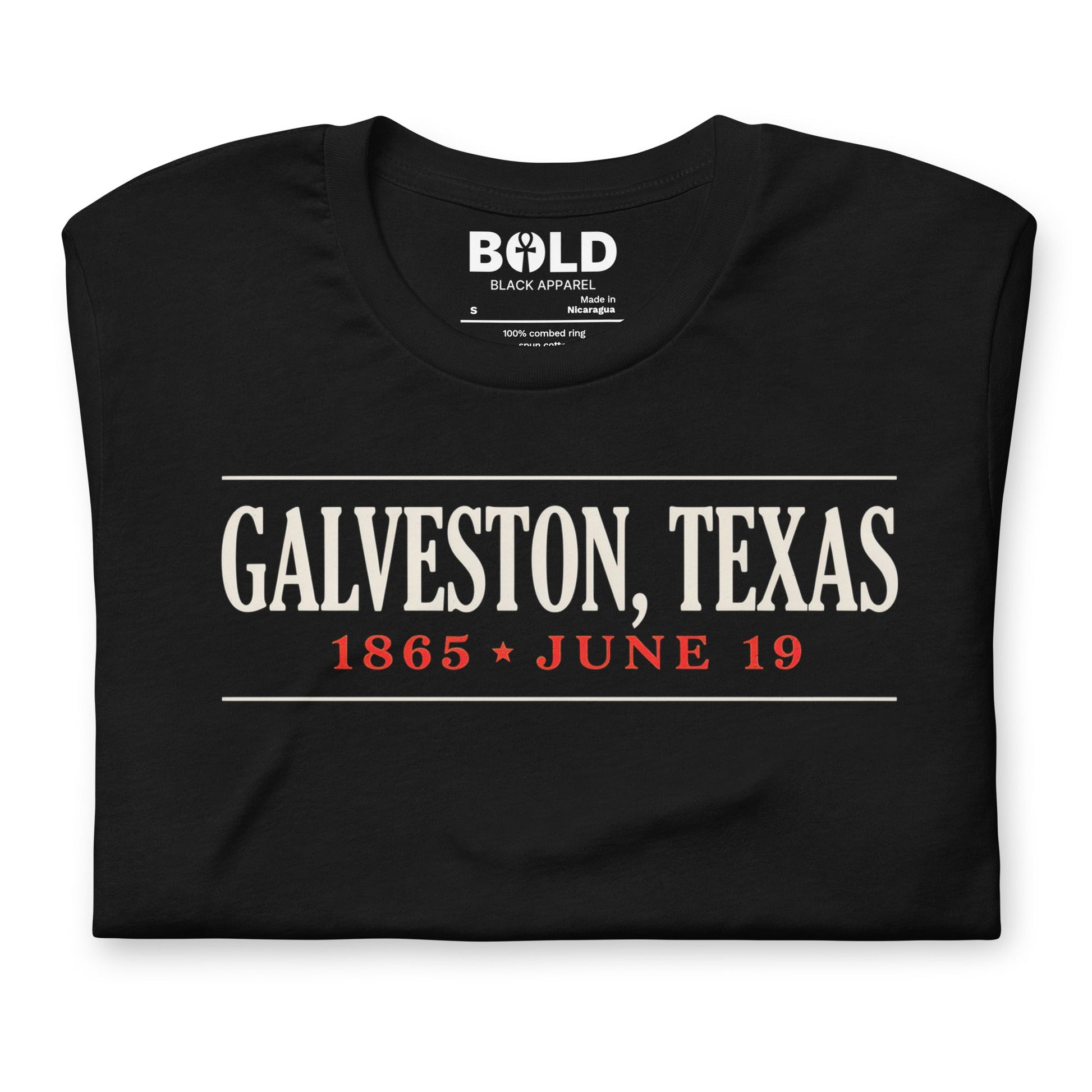 Galveston Texas Juneteenth History T-Shirt - Bold Black Apparel