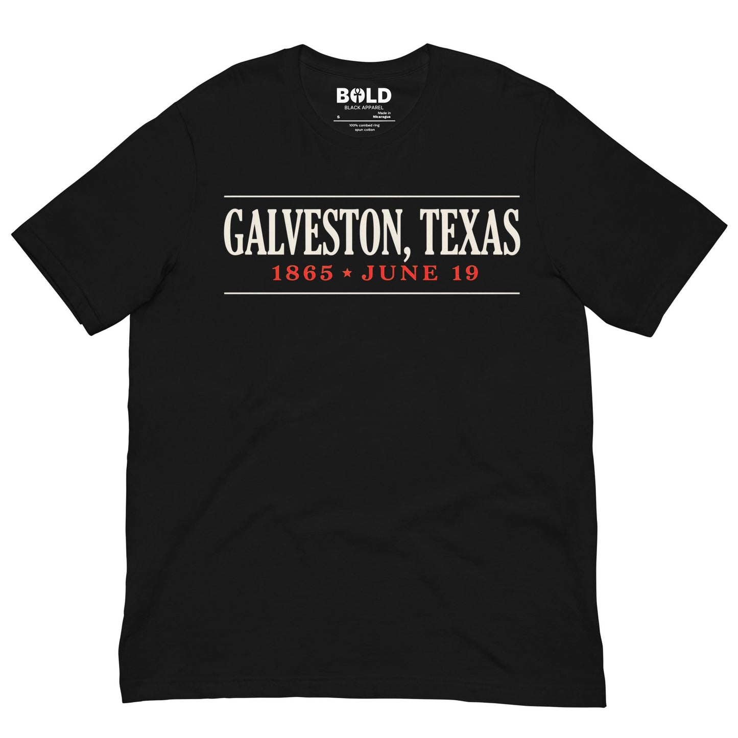 Galveston Texas Juneteenth History T-Shirt - Bold Black Apparel