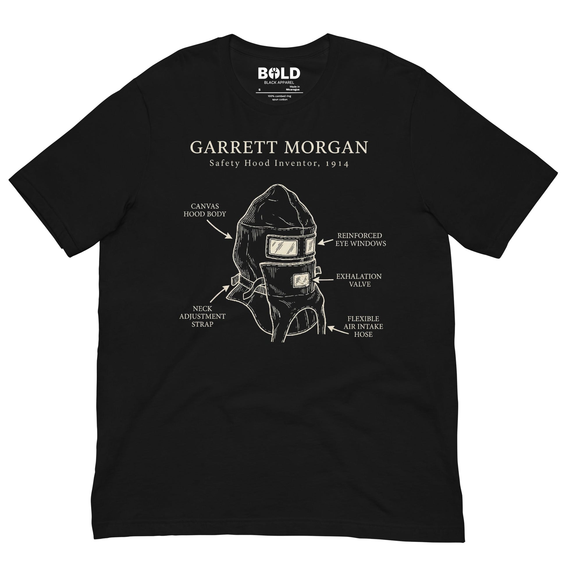 Garrett Morgan Gas Mask T-Shirt - Bold Black Apparel