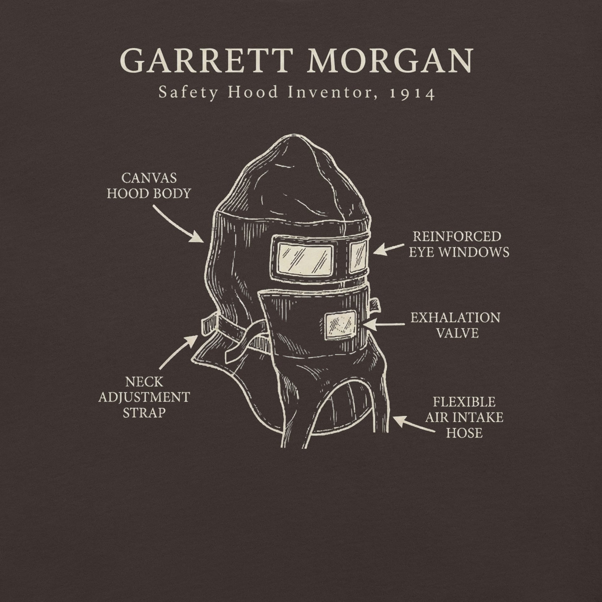 Garrett Morgan Gas Mask T-Shirt - Bold Black Apparel