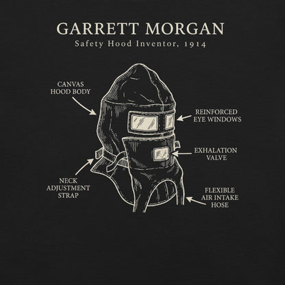 Garrett Morgan Gas Mask T-Shirt - Bold Black Apparel