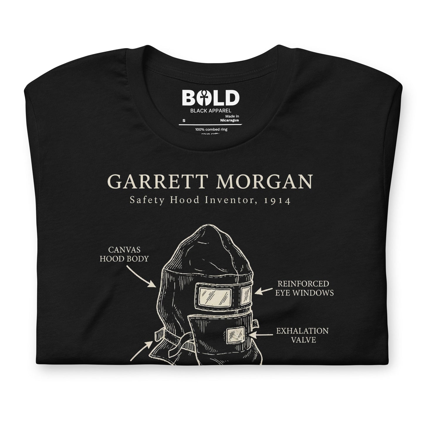 Garrett Morgan Gas Mask T-Shirt - Bold Black Apparel
